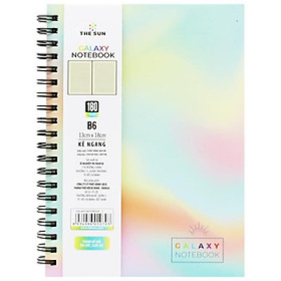 Sổ Lò Xo Bìa Cứng Galaxy B6 - Kẻ Ngang - 160 Trang 80gsm - The Sun 01
