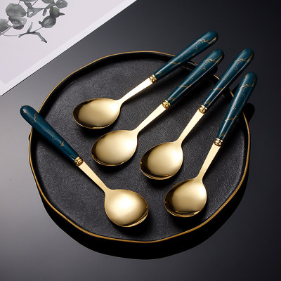 Hộp 5muỗng vân đá inox sang trọng , muỗng ăn decor , thiết kế tinh tế , kiểu dáng Tây Âu phù hợp dùng trong mọi hoàn cảnh trang trí bàn ăn rất đẹp và sang