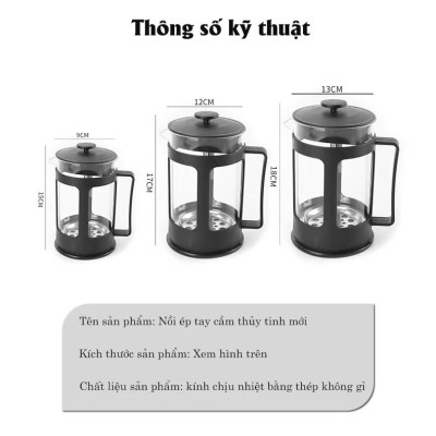 Bình Pha Trà Cà Phê Kiểu Pháp Cao Cấp 350ml Nóng Lạnh Văn Phòng Du Lịch Dã Ngoại Phượt