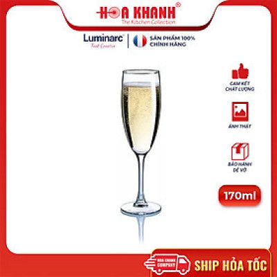 Ly Rượu Champagne Thuỷ Tinh Luminarc Elegance 170ML - bộ 6 cái - 12063
