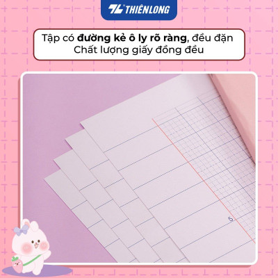 Combo 5 Tập học sinh 96 trang 5 ô ly vuông 2mm chấm kẻ 2/3 120gsm NB-122 Thiên Long - Mẫu ngẫu nhiên