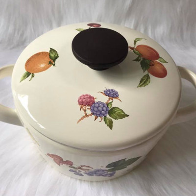 Nồi Tráng Men Hoa Văn Trái Cây Sử Dụng Bếp Từ Fujihoro FRV-16W (16cm) 