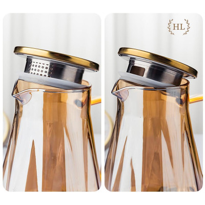 Bình cốc thuỷ tinh Lục Giác Vàng kim cương |BÌNH CỐC BOROSILICATE SIÊU NHẸ - CHỊU NHIỆT - CƯỜNG LỰC