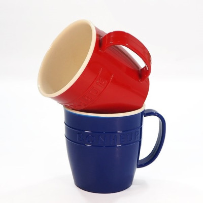 Cốc nhựa giả sứ Yamada 300ml, kiểu dáng đơn giản cùng quai cầm chữ C tiện dụng, chắc chắn - nội địa Nhật Bản 