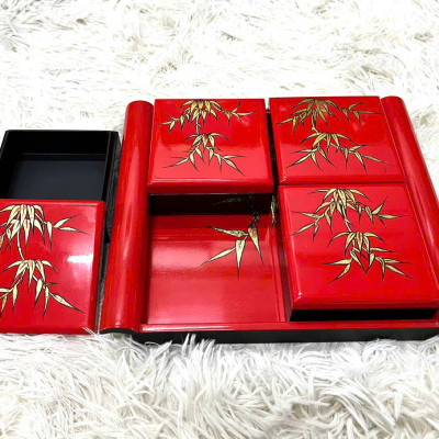 Khay hộp đựng bánh mứt sơn mài cao cấp Thanh Bình Lê, Khay cuốn