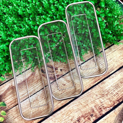 [MỚI] Rổ Inox Hình Chữ Nhật - Không Rỉ Sét 13* 30 cm. Chuyên phục vụ Sp Gia dụng, Khuôn làm bánh, Dụng cụ học Sinh, Nhà