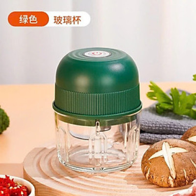 Máy xay tỏi ớt bằng tay lực nghiền mạnh với 2 lưỡi dao thép không gỉ SẠC ĐIỆN 