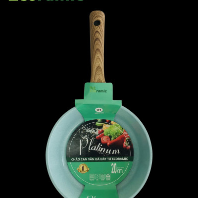 Chảo Chống Dính Ecoramic Platinum Vân Đá Đáy Từ  Chính Hãng Cao Cấp, Siêu Bền, Bảo hành sản phẩm 2 tháng