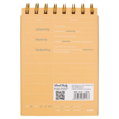 Sổ học từ vựng Word Study A6 120 trang MS: 916
