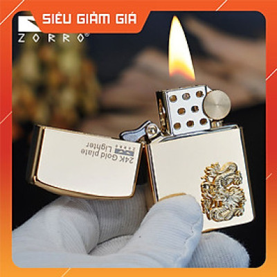Vỏ Hột Quẹt Bật Lửa Xăng Đá Zorro Z24K Ôp Nổi Họa Tiết 12 Con Giáp Cực Đẹp - Nhiều Hình
