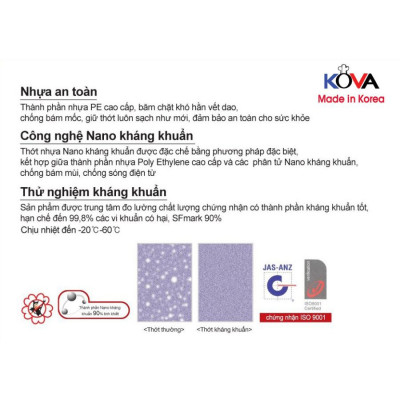Thớt Nhựa Kháng Khuẩn Kova TKK-Hồng