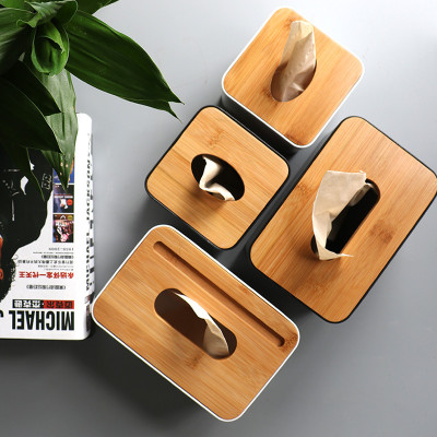 HỘP ĐỰNG GIẤY ĂN ĐỂ BÀN LUXURY - HỘP ĐỰNG GIẤY ĂN NẮP ĐẬY GỖ TRE CAO CẤP - MANY SIZES & CLOR