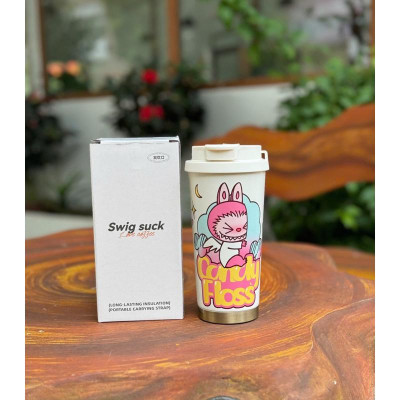 Ly Giữ Nhiệt, Cốc Giữ Nhiệt 600ml Hình Labubu Siêu Hot