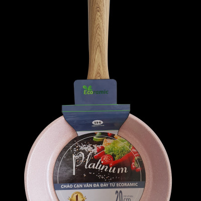 Chảo Chống Dính Ecoramic Platinum Vân Đá Cao Cấp Đáy Từ Chính Hãng, Siêu Bền, Dùng cho mọi loại bếp, Bảo hành 2 tháng