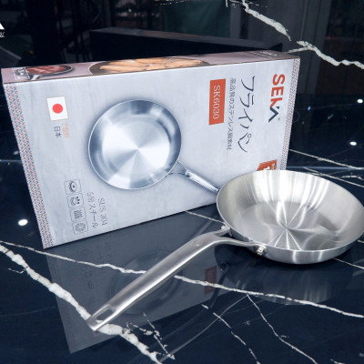 Chảo inox Nguyên khối nông lòng SEKA SK6030, sử dụng cho mọi loại bếp