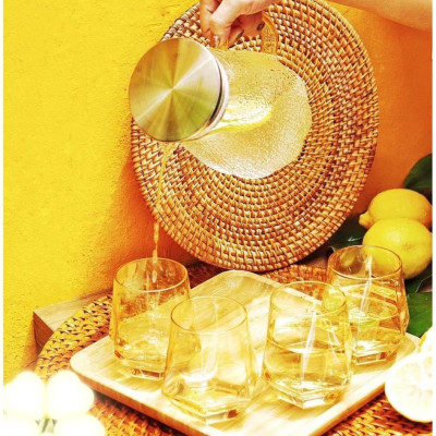 Bộ 6 cốc thủy tinh chịu nhiệt cao cấp vân kim cương