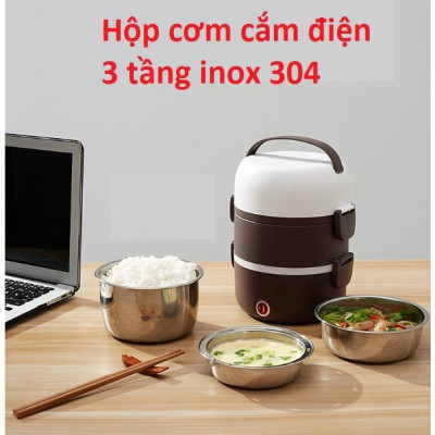 Hộp Cơm Điện Cặp Lồng Điện Hâm Cơm Tự Động 3 Tầng PS-103 - Màu Ngẫu Nhiên - Hàng Chính Hãng