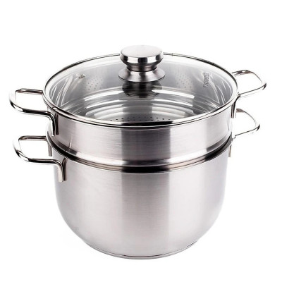 BỘ NỒI XỬNG HẤP INOX  28CM VÀ 30CM 2 TẦNG VUNG KÍNH CƯỜNG LỰC
