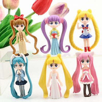 Bộ 06 mô hình nhân vật Thủy Thủ Mặt Trăng - Sailor Moon (Mẫu 03)