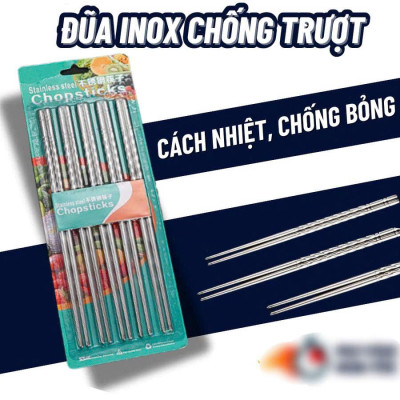 Combo 2 vĩ  đũa Inox 304 Xoắn Chống Trượt – Bền Đẹp, An Toàn, Dễ Vệ Sinh