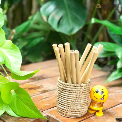 Combo 50 ống hút tre tái sử dụng dùng cho ly cao nước ép sinh tố