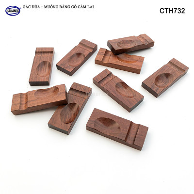 Gác Đũa Thìa Gỗ Trắc /Cẩm 2 Trong 1 Tiện Dụng - Decor Bàn Ăn - CTH732