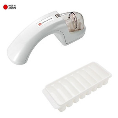 Combo dụng cụ mài dao kéo cao cấp Satomi Kamizak + khay làm đá 8 viên - made in Japan