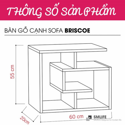 Bàn gỗ cạnh Sofa hiện đại Briscoee