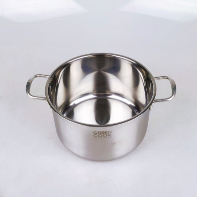 [Hàng chính hãng] Bộ 3 nồi inox đáy từ 3 lớp Greencook GCS06 dùng được trên mọi loại bếp, quai cách nhiệt size 16/20/24cm