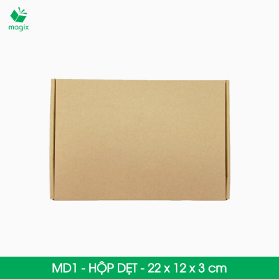 MD1 - 22x12x3 cm - 25 Thùng hộp carton trơn đóng hàng