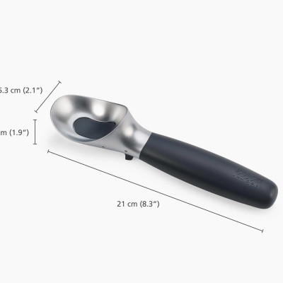 Muôi múc kem Joseph Joseph 20226 Elevate có nút nhả và giá đỡ 21cm màu xám Hàng chính hãng