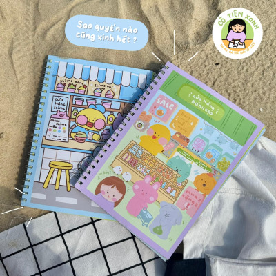 Sổ Tay Lò Xo A5 Kẻ Ô Vuông 100 Trang 100gsm - Cô Tiên Xanh - Cửa Hàng Slime