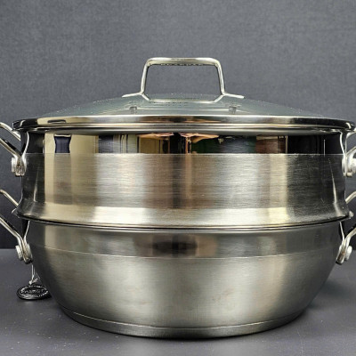 Chảo inox kèm xửng hấp Scanpan Impact 28cm 71122810 Hàng chính hãng