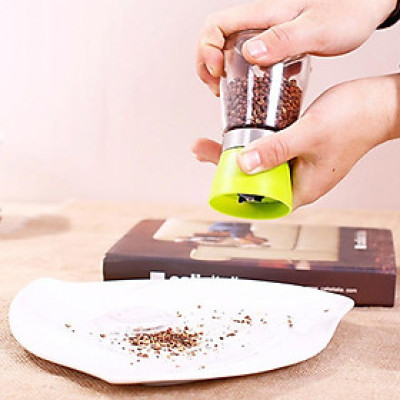 Lọ Xay Tiêu Cầm Tay Bằng Thủy Tinh Nhỏ Gọn Có Nắp Đậy Kín Đáo, Xay Nhuyễn và Rắc Tiêu Tiện Dụng