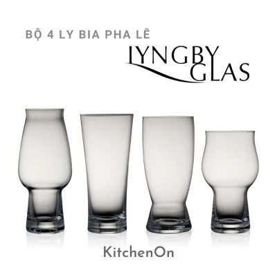 Bộ 4 ly bia pha lê Lyngby Glas Đan Mạch