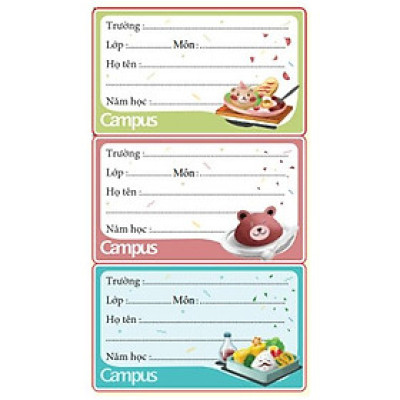 Nhãn Vở Food Campus NT-FOD12 (12 Nhãn/Xấp)