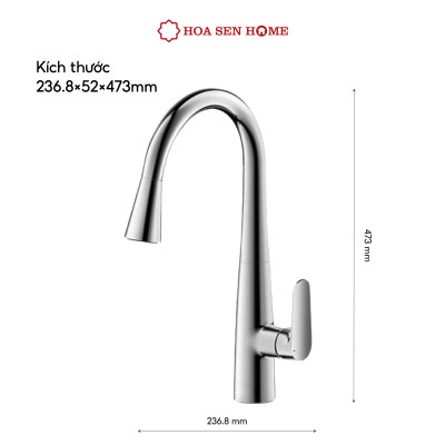 Vòi bếp nóng lạnh TUSLO Luxury K003 chất liệu kẽm cao cấp, mạ Crom-Niken, công nghệ xoay 360 tiện nghi - Hoa Sen Home - Hàng chính hãng