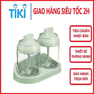 Bộ 2 hộp gia vị Tritan Yoko - Chính hãng Inochi - tiêu chuẩn nhật bản