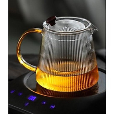 Ấm thuỷ tinh lõi lọc quai vàng Hongli 500- 800ml - Hàng chính hãng