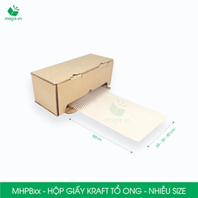 MHPB - Hộp giấy Kraft tổ ong chống sốc thay thế bóng khí xốp hơi đóng hàng - Nhiều màu - Nhiều kích thước