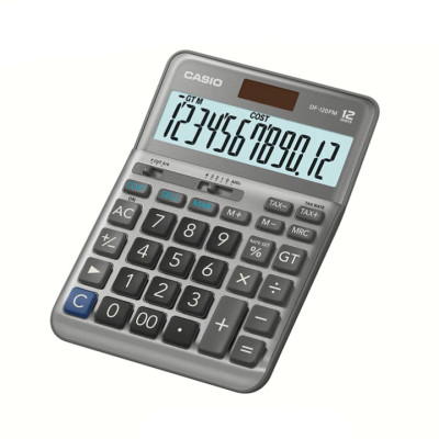 Máy Tính CASIO DF-120FM Cỡ Trung Bề Mặt Kim Loại Số To