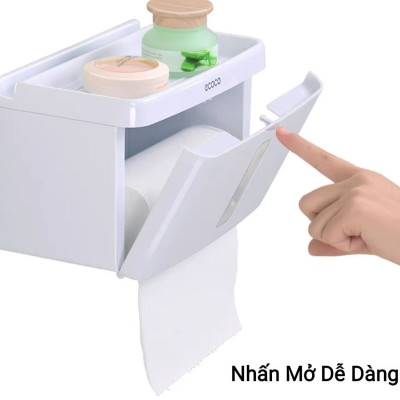 HỘP ĐỰNG KHĂN GIẤY VỆ SINH TREO TƯỜNG CẮT GIẤY TỰ ĐỘNG CAO CẤP - KHÔNG CẦN KHOAN TƯỜNG ỐC VÍT
