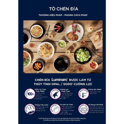 Tô Thủy Tinh Luminarc Diwali Light Blue 21cm - 1 tô - P2614