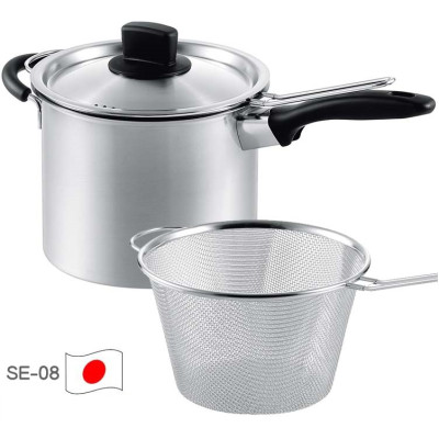 Combo 02 Bộ nồi xửng 2in1 hấp/ luộc inox có tay cầm Tsubame ( 18cm & 22cm ) sử dụng được trên mọi loại bếp - Hàng nội địa Nhật Bản.