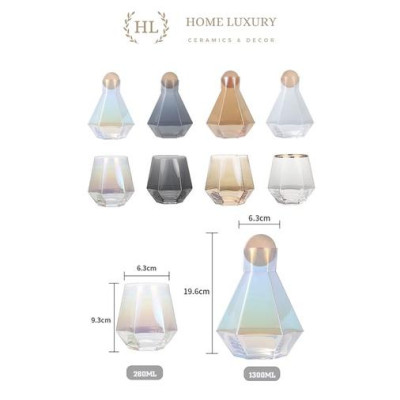 CỐC THỦY TINH LỤC GIÁC | 6 LY TT CHỊU NHIỆT BOROSILICATE CAO CẤP | CỐC LỤC NĂNG TRONG SUỐT