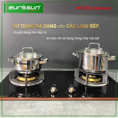 BỘ NỒI INOX EUROSUN MC1702-HARMONY - HÀNG CHÍNH HÃNG 