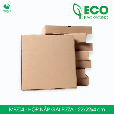 MPZ04 - 22x22x4 cm - 100 Hộp nắp gài pizza đa dụng - Hộp nắp gập, hộp carton gói hàng, hộp quà