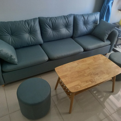 Sofa băng chung cư Juno FAST 2019 1.8m (Sọc kẻ) Tặng BỘ 5 GỐI TRANG TRÍ