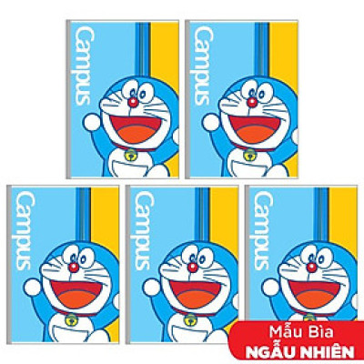 Combo 5 Tập Doraemon Smile - B5 Kẻ Ngang Có Chấm 120 Trang ĐL 70g/m2 - Campus NB-BDSM120 (Mẫu Màu Giao Ngẫu Nhiên)