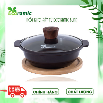 [CAO CẤP] Nồi Kho Bếp Từ Ecoramic Bling – Phủ Ceramic 6 Lớp – Đúc Nguyên Khối – Tặng Đế Lót Gỗ – Chính Hãng Ecoramic